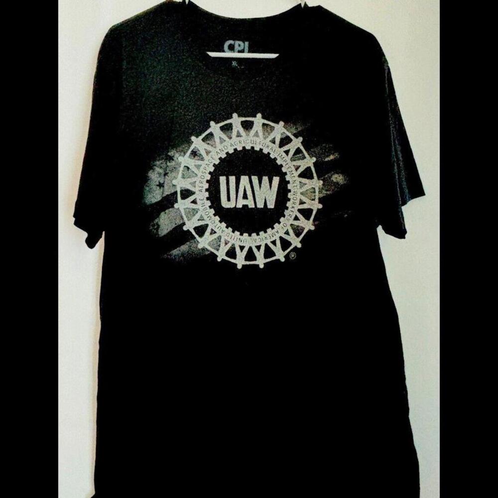 UAW Union T-Shirt United Auto‎ Workers BLACK Retro-Reflective Graphic UAW XL